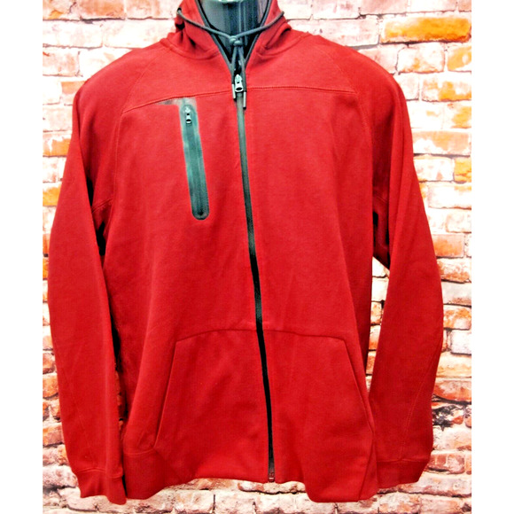 Leonine Softshell Jacket Men's XL Red Chest Pocket Hooded Pockets Full Zipper - Picture 1 of 7